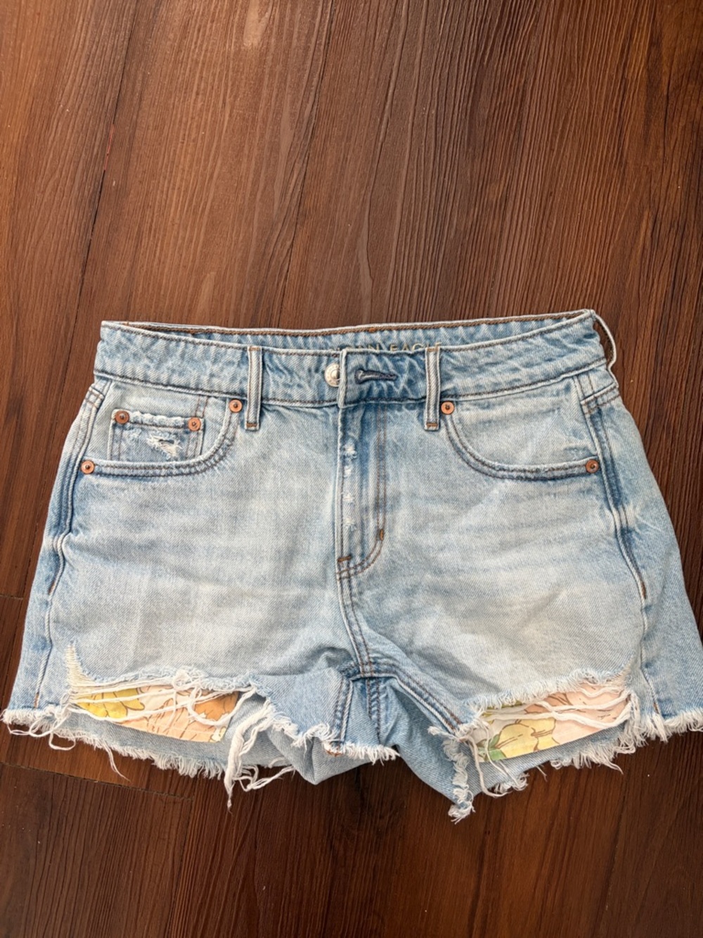Light Blue Distressed Women's Denim Shorts